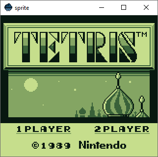Tetris title screen
