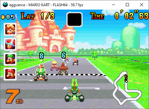 Mario Kart sprites visible